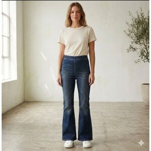 Free People We The Free Jeans Womens Sz 31 Pull On Flare Denim Pants hippy retro